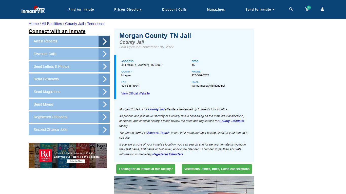 Morgan County TN Jail - Inmate Locator - Wartburg, TN