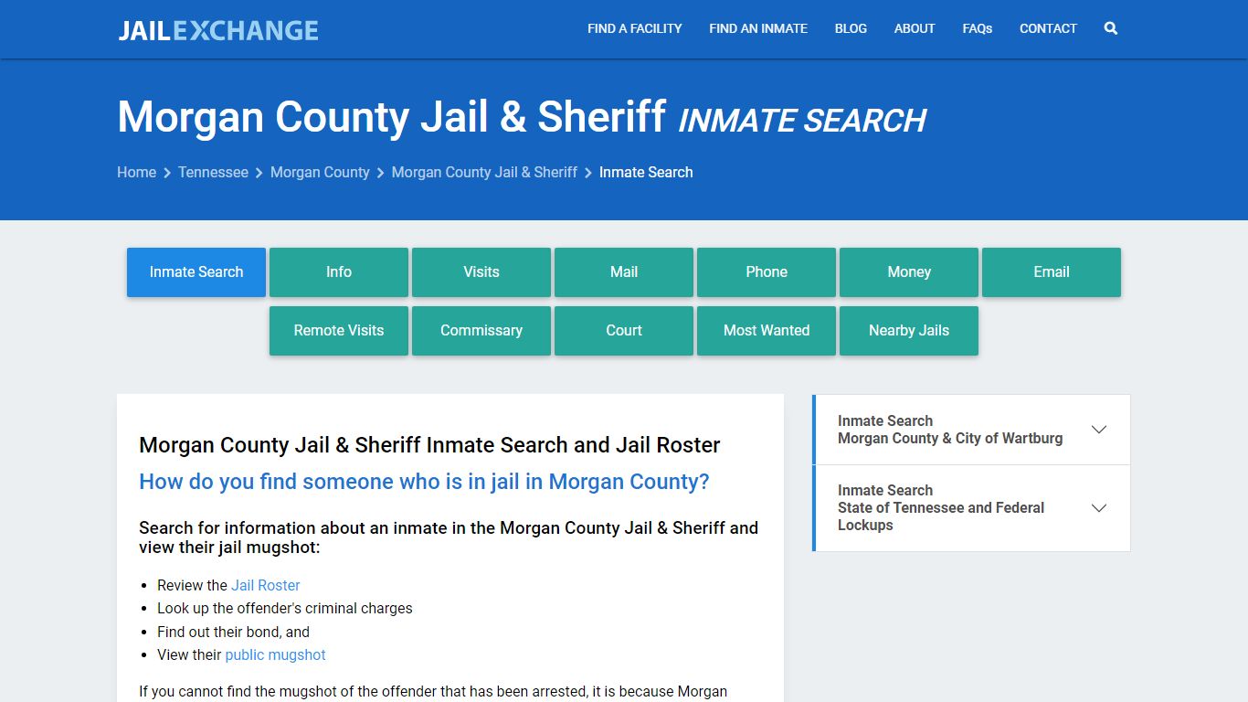 Inmate Search: Roster & Mugshots - Morgan County Jail & Sheriff, TN